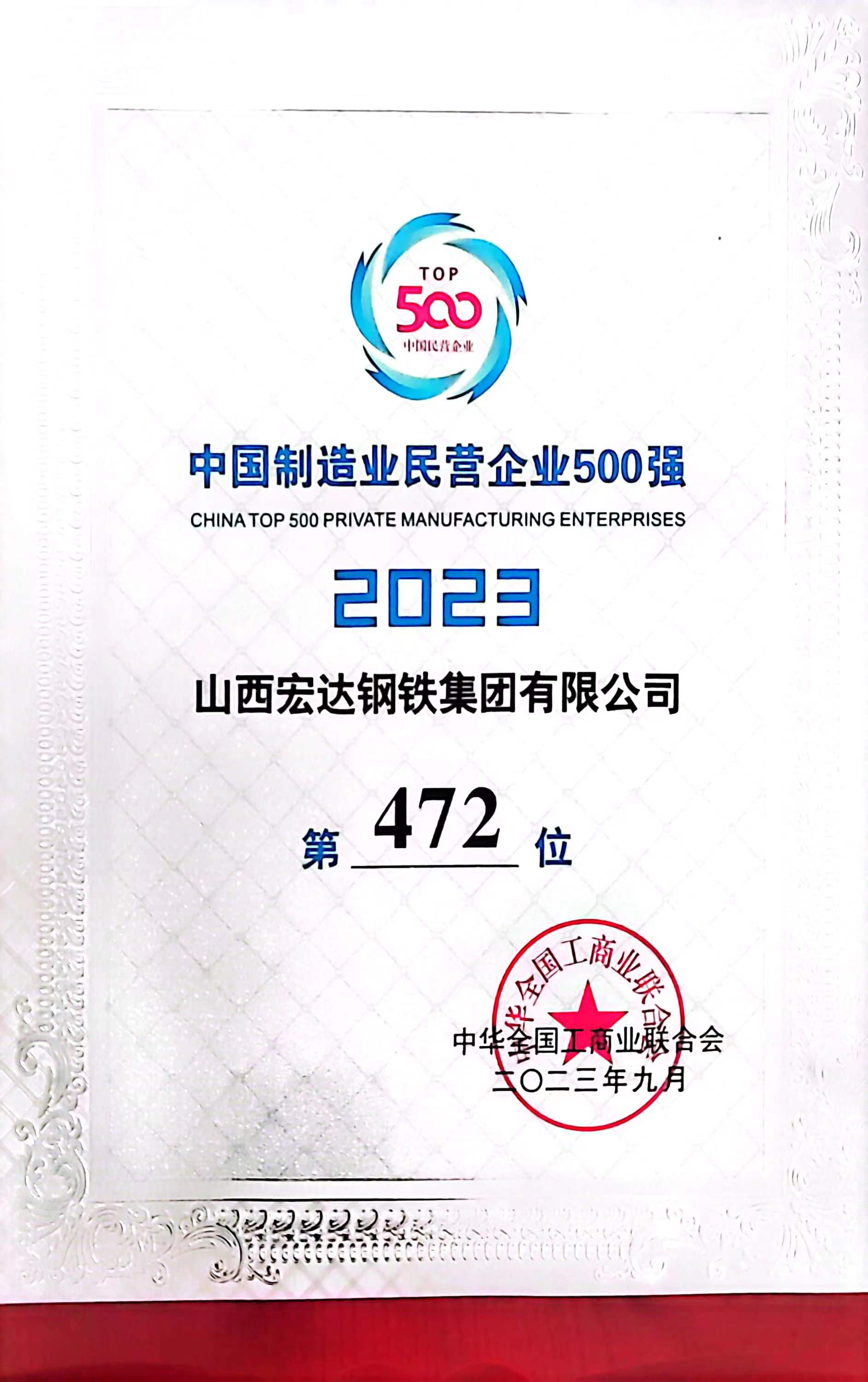 2023中國制造業(yè)民營企業(yè)500強(qiáng)